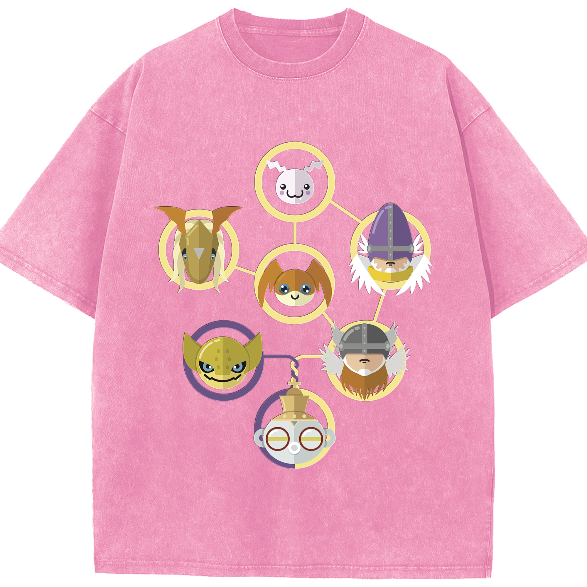 （画像用） Digimon デジタルモンスター/デジモン 綿100% ヴィンテージ風 半袖Tシャツ（フロントプリント）
